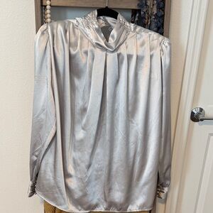 Elegant Silver Women's Top